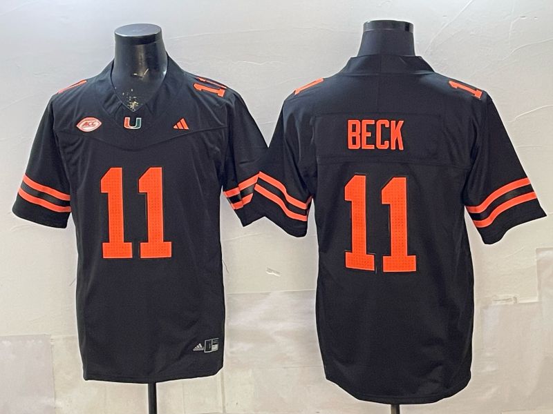 Men 2026 Miami Hurricanes #11 Beck Black 3th generations Limited NCAA Jersey 0011